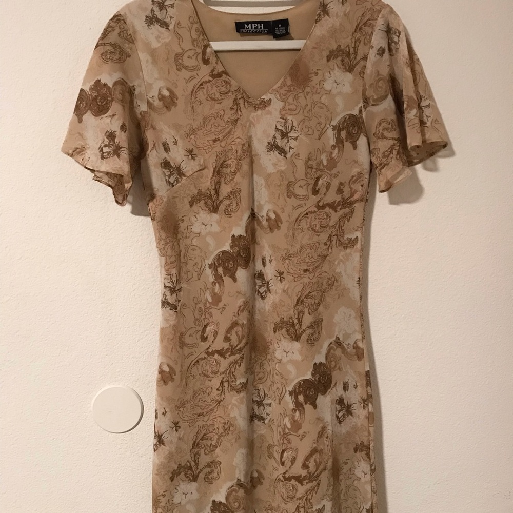 90s Beige Paisley Maxi Dress